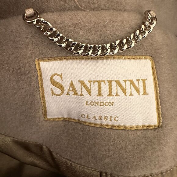 Santinni 'Marlene' Cashmere & Wool Coat in Marrone Size SMALL Womens - Picture 9 of 10